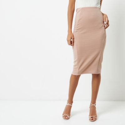 Light pink bandage pencil skirt